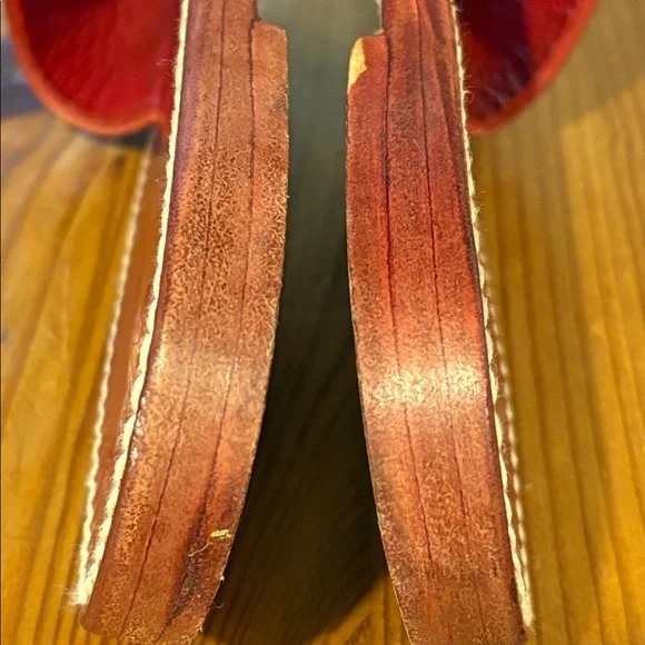 Freebird Red Leather golden Sandals - Picture 8 of 12